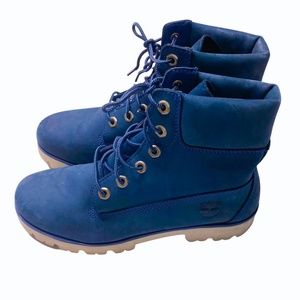 Navy Timberland Boots, Size 8